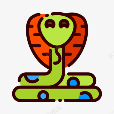 蛇埃及64线形颜色图标图标