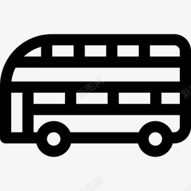 双层巴士公共交通24直达图标图标