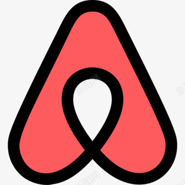Airbnb社交标志1线性颜色图标图标