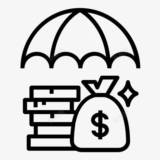 安全投资保险货币图标svg_新图网 https://ixintu.com 保险 图标 安全 投资 货币