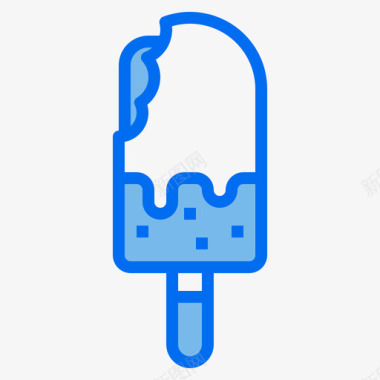 冰淇淋夏季114蓝色图标图标
