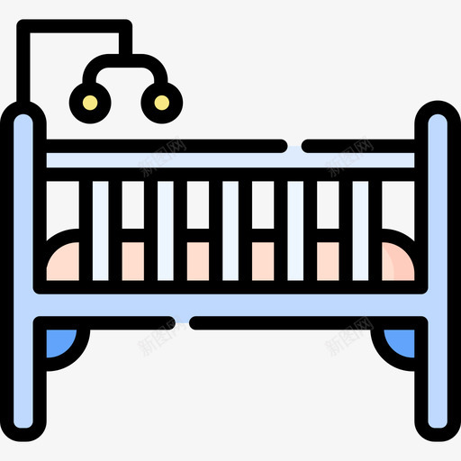 婴儿床婴儿145线性颜色图标svg_新图网 https://ixintu.com 婴儿 婴儿床 线性 颜色