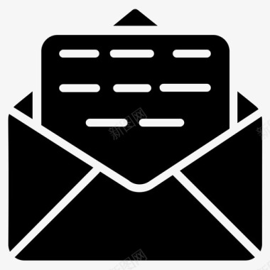 打开邮件简历信电子邮件图标图标