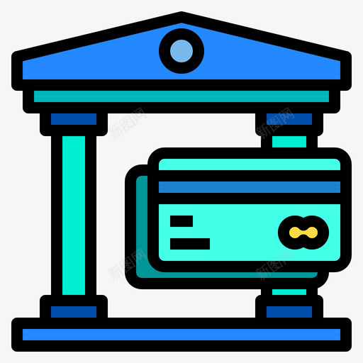 银行银行和金融40线性颜色图标svg_新图网 https://ixintu.com 线性 金融 银行 颜色