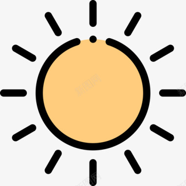 太阳可持续能源53线性颜色图标图标