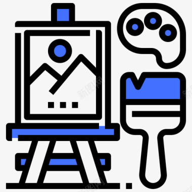 艺术教育326蓝色图标图标