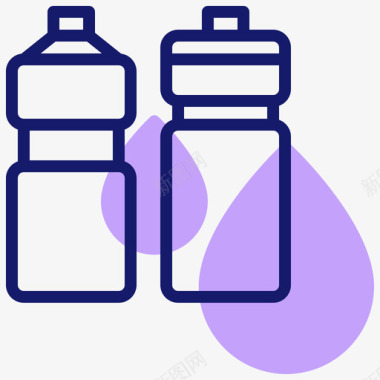 水瓶运动197线性颜色图标图标