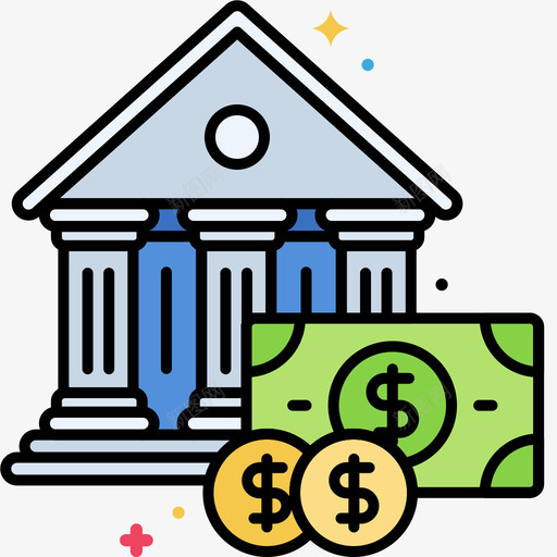 Bankbanking94线性颜色图标svg_新图网 https://ixintu.com Bank banking 线性 颜色