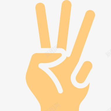 三个手指3票平局图标图标