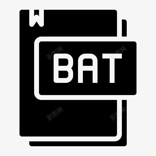 Bat文件类型17填充图标svg_新图网 https://ixintu.com Bat 填充 文件 类型