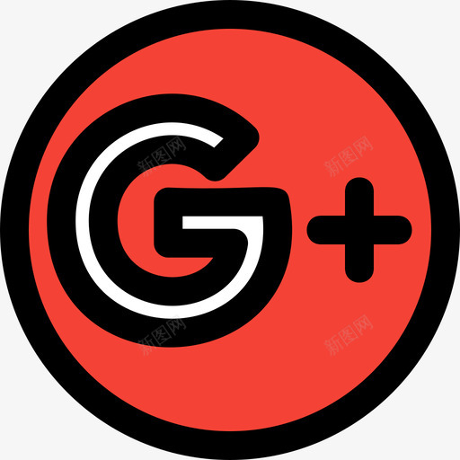 GooglePlus社交标志1线性颜色图标svg_新图网 https://ixintu.com Google Plus 标志 社交 线性 颜色