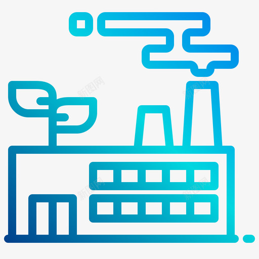 生态工厂绿色能源2线性梯度图标svg_新图网 https://ixintu.com 工厂 梯度 生态 线性 绿色 能源