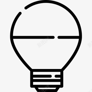 Led灯泡能量和功率8线性图标图标