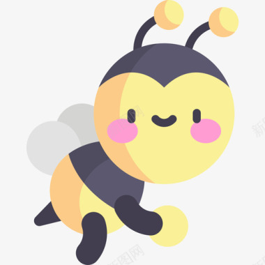 蜜蜂弹簧140扁平图标图标