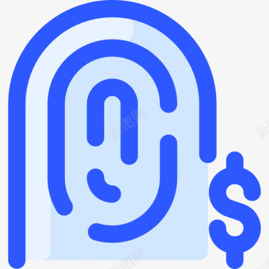 指纹支付金融蓝色图标图标
