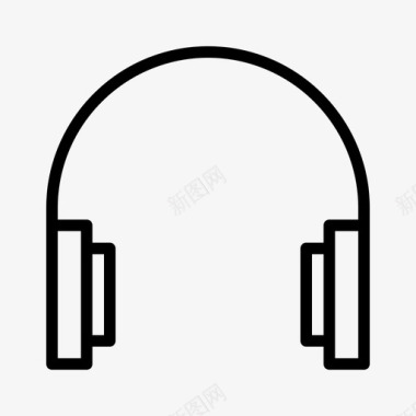 耳机听技术线图标图标