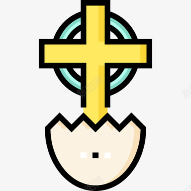 十字架复活节第39天线形颜色图标图标