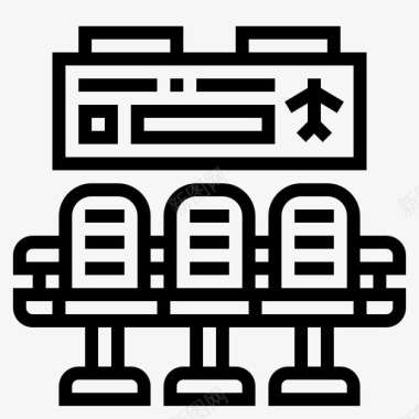 候机室机场直线式图标图标