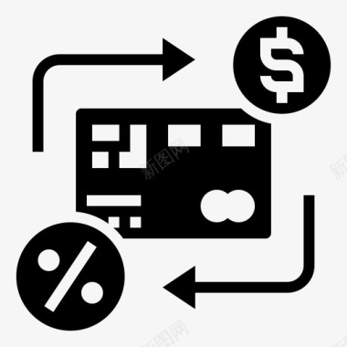 支付金融知识字形图标图标