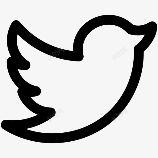 Twitter社交标识4线性图标svg_新图网 https://ixintu.com Twitter 标识 社交 线性