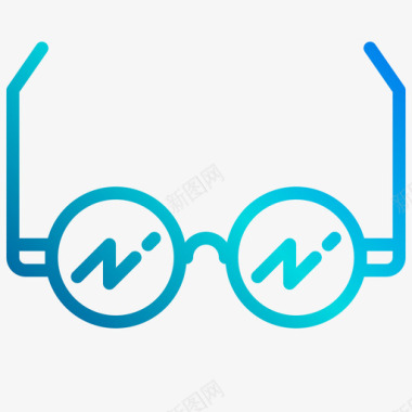 眼镜摇滚乐2线性渐变图标图标