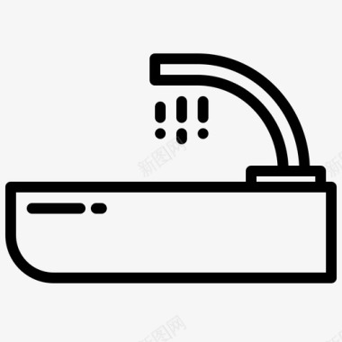 洗脸盆家用设备13线性图标图标
