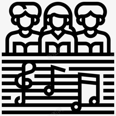合唱团录音室1线性图标图标