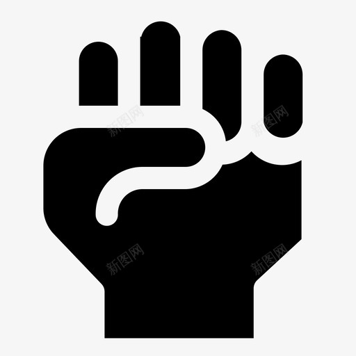 拳头手指手势图标svg_新图网 https://ixintu.com 手势 手指 拳头