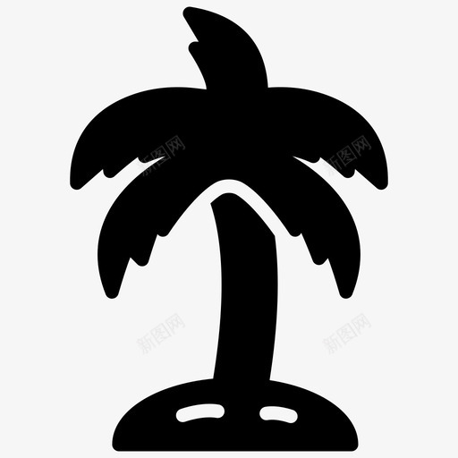 热带树海滩树椰子树图标svg_新图网 https://ixintu.com 图标 户外 椰子树 海滩 热带 自然 雕文