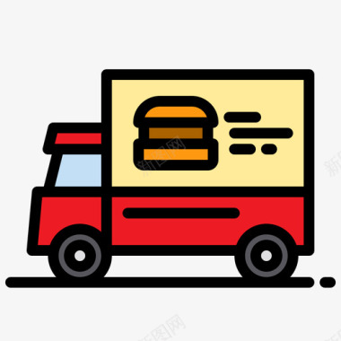 送餐送餐55线形颜色图标图标