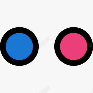 Flickr社交标志1线性颜色图标图标