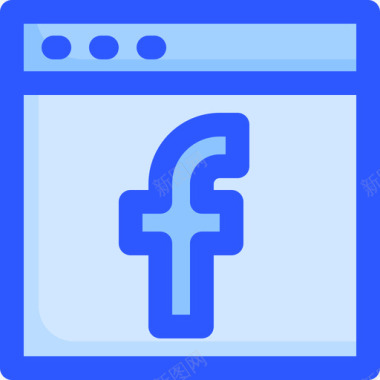 Facebook网络和通信3蓝色图标图标