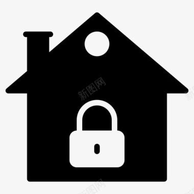 锁定主页住宅私人图标图标