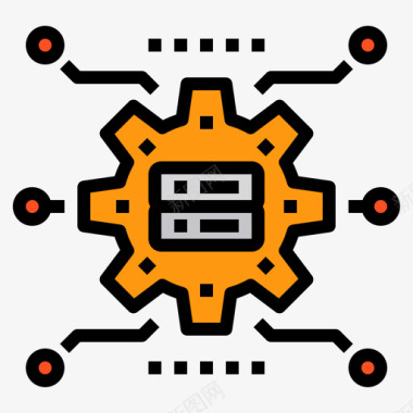 数据库大数据61线性彩色图标图标