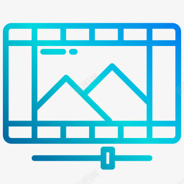 视频编辑音视频1线性梯度图标图标