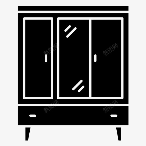 家具室内房间图标svg_新图网 https://ixintu.com 字形 实心 室内 家具 房间 衣柜