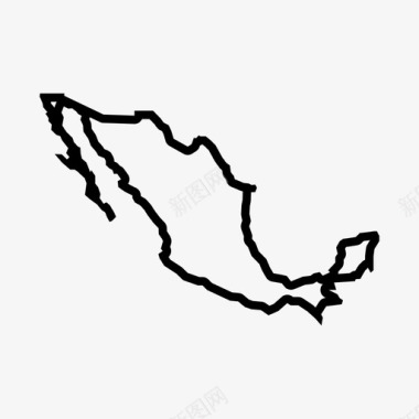 墨西哥地图美国国家图标图标