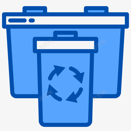垃圾箱绿色能源蓝色图标svg_新图网 https://ixintu.com 垃圾箱 绿色 能源 蓝色