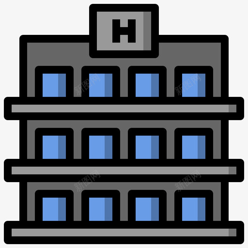 酒店建筑系列5线性颜色图标svg_新图网 https://ixintu.com 建筑 建筑系 系列 线性 酒店 颜色