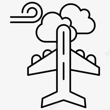 飞行飞机航空轮廓图标图标