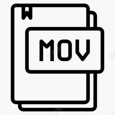 Mov文件类型14线性图标图标