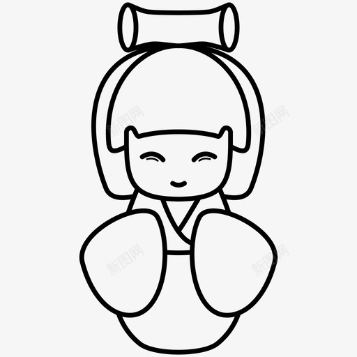 可喜娃娃动漫日语图标svg_新图网 https://ixintu.com 动漫 可喜 吉祥物 和服 娃娃 日语 纪念品