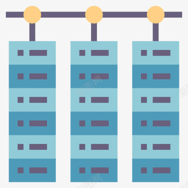 数据库数据科学17平面图标图标