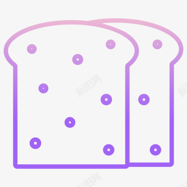 面包咖啡馆图标2轮廓渐变图标
