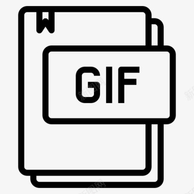 Gif文件类型14线性图标图标