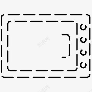 电器微波炉图标虚线电子产品图标