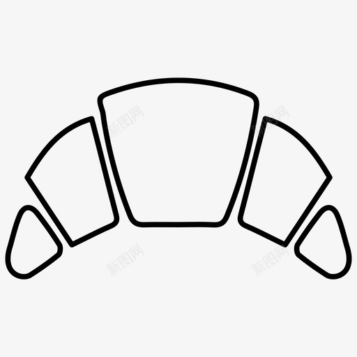 牛角包面包糕点图标svg_新图网 https://ixintu.com 咖啡店 图标 牛角 糕点 轮廓 面包