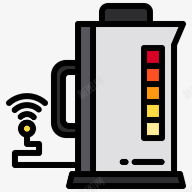咖啡壶智能家居生活1线性颜色图标图标