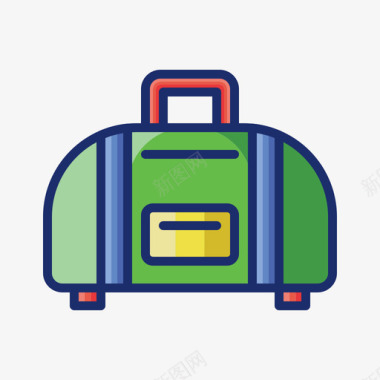 行李夏季旅行2线性颜色图标图标