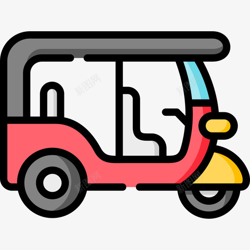 TukTuk运输166线性颜色图标svg_新图网 https://ixintu.com Tuk-Tuk 线性 运输 颜色